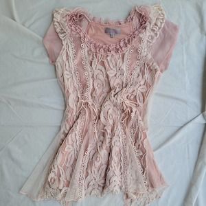 Pretty Angel Pink Lace Top or Dress Size Large